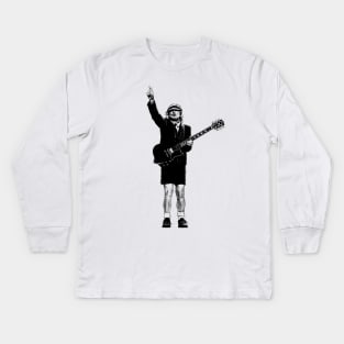 Retro Angus Young Kids Long Sleeve T-Shirt